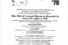 Living Sober '78: Third Annual Western Round-Up (flyer)